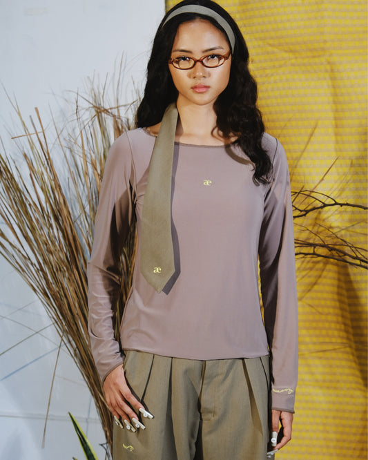desert orchid log sleeve top